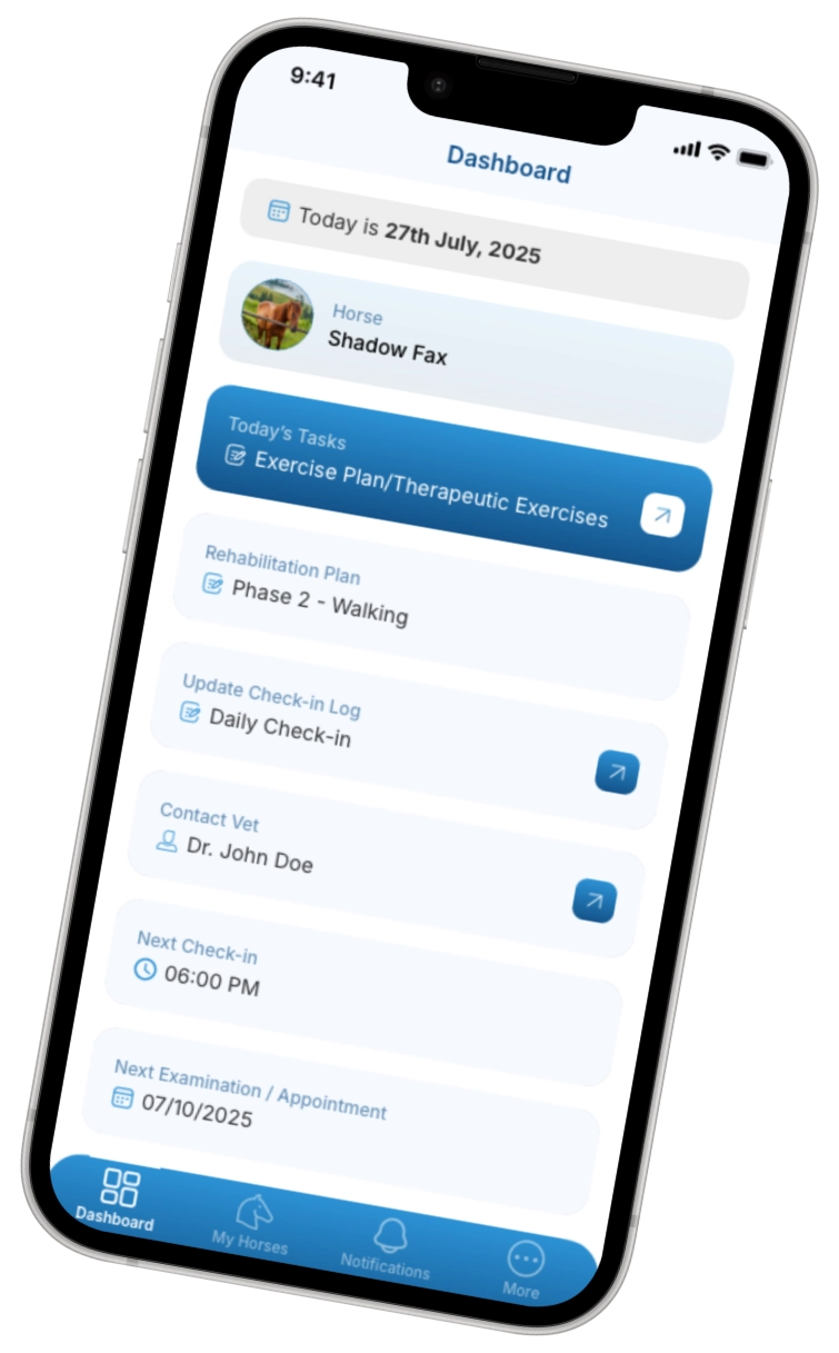 Vet Track app on a mobile phone